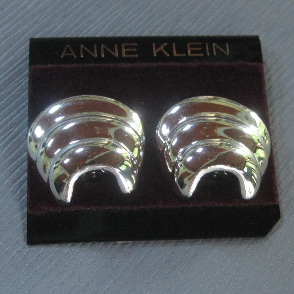 Anne Klein Silver Tone Clip Earrings